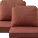 Outdoor Cushions for Patio Furniture Set of 2, 24"x24" Water Repellent Chair Cushions Removable Seat Bottom & Back Cushion Covers for Chair, Sofa, Couch, Dark Yellow Tan Stripe