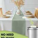 Pureegg Sage Green Plastic Table Runners - 20 Pack, 14'' x 108'', Water Resistant & Disposable Centerpiece Decorations for Table Cloth, Wedding, Birthday, Holiday, Baby Shower, Party, Home Decor