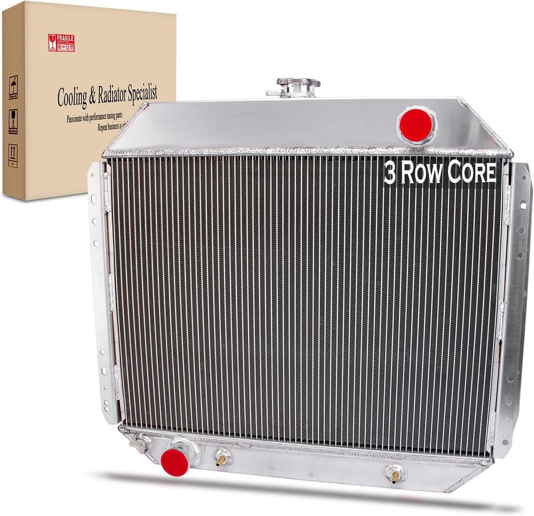 VIPDUHI Radiator Compatible with Ford F150 1966-1979 Ford Bronco F100 F250 F350 1970 1967 1968 1969 1971 1972 1973 1974 1975 1976 1977 1978, 3 Row Aluminum Radiator