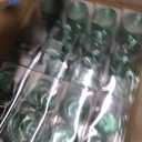 Stemless Goblets 12oz Green Gold Rim Case of 48 (8 packs x 6), Large