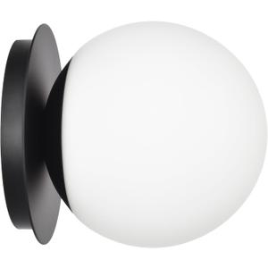 Wall Sconces, 1 Light Modern Globe Sconce in Matte Black, Wall Light for Bedroom Bathroom Living Room & Hallway Vanity Lighting, Ceiling Light Fixture