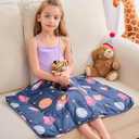 yescool Weighted Lap Pad 2 Pounds Weighted Lap Blanket, Space Plane Small Weighted Blanket, Weighted Throw Blanket Gifts for Travel Indoor Outdoor, 20"x30"