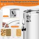 Stainless Steel Dog Food Storage Container,20LB/25LB Airtight Dog Food Storage Container with Lid to Keep Fresh,Easy Clean Large Pet Food Storage Container with Scoop for Cat Food,Chicken Feed,Rice