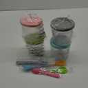 Creami Pints and Lids for Ninja - 4 pack Creamy Icecream Containers Cups Jars Tubs Canisters Set, Smoothie Pot Compatible with NC299AMZ & NC300s Series Creamer Ice Cream Maker Machine Accessories