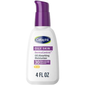 Cetaphil DermaControl Oil Absorbing Moisturizer with SPF 30, For Sensitive, Oily Skin, 4 Fl oz, Absorbs Oil, Reduces Shine, Hydrates, Protects, No Added Fragrance, EXP 2027/08