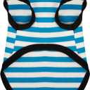 Paiaite Dog Shirts - Striped Sleeveless Cotton Tank Top for Small Medium Dogs, Blue XXL (2XL-(26~38lb) | Chest(~25.5"))