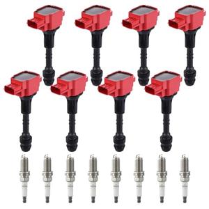 CarBole UF510 E1010 Ignition Coils Spark Plugs Set Replacement for Nissan QX56, Infiniti Titan Armada Pathfinder NV2500 NV3500