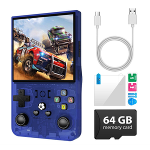 R36 Max Retro Handheld Game Console, Video Game Console with 64G Built-in 18000+ Games, 4000mAh Rechargeable, Support 30+ Simulators, Linux System, 4.0 Inch IPS Screen Portable Pocket Arcade (Blue) 