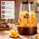 Glass Drink Dispenser with Spigot, 1.72 Gallon, Acacia Wood Stand