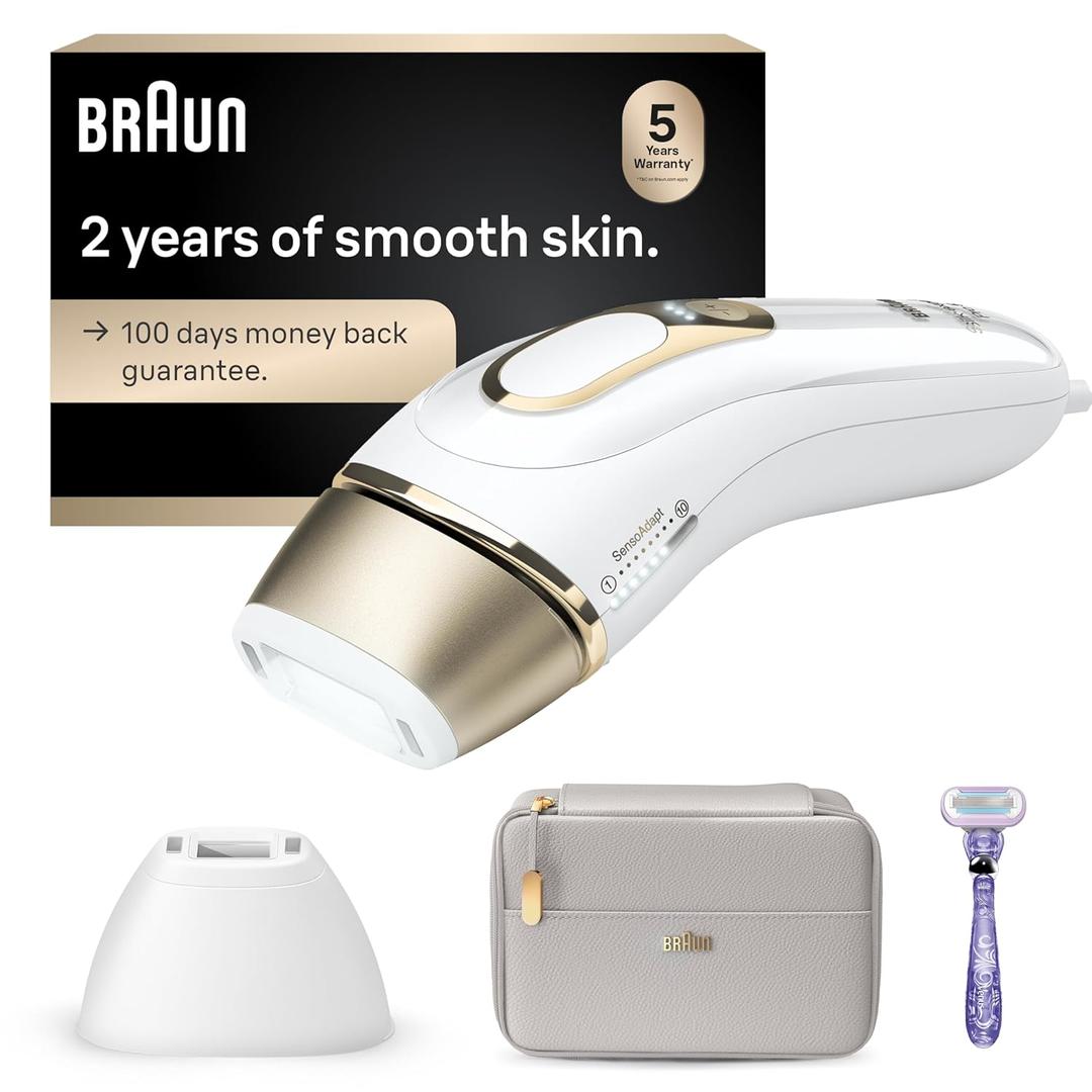 Braun IPL SilkExpert Pro 5 PL5157 Latest Generation IPL, Permanent Visible Hair Reduction, at-Home Hair Removal System with Soft Pouch and Precision Head