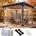 Clear Tarps with Metal Grommets, Heavy Duty Waterproof,14 Mil Vinyl,10×10FT, Clear Tarps-10x10FT
