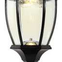 Outdoor Lamp Post Light for Gate Porch, Waterproof Decorative Solar Pillar Light Warm&Cool White, Oil-Rubbed Black Solar Post Lights Die Cast Aluminum Pole Lamp with Clear Glass for Garden, Driveway