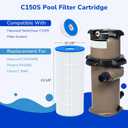 Fil-fresh C150S Pool Filters Cartridge Compatible with Hayward SwimClear C150S, Replaces Hayward CX150XRE, CS150E, Pleatco PA150S, 150 sq. ft, 1-Pack