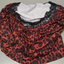 Floerns Women's Plus Size Leopard Print Lace Trim Off Shoulder Tee Shirts Y2K Long Sleeve Tops (4X-Large Plus, Multicolor)