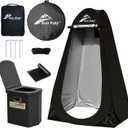 Portable Toilet with Pop Up Privacy Tent,XL Large Portable Toilet for Adults, Outdoor Camping Shower Tents Changing Room Emergency Folding Toilet Tent Kit with Carry Bag for Camping/Hiking (Black+Black)