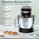 HOWORK Electric Stand Mixer, 10+p Speeds Kitchen Mixers With 6.5QT Stainless Steel Bowl, Dough Hook, Wire Whip & Beater for Most Home Cooks (Black)