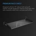 AC Infinity Vented Rack Shelf 1U, 8" Deep for 19" Server & AV Racks, 1RU 8" Deep