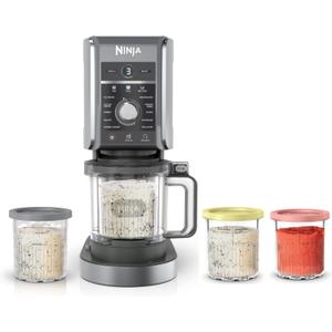 Ninja CREAMi Deluxe Ice Cream & Frozen Treat Maker, Includes (2) Family-Sized 24 oz. Tubs, for Ice Cream, Sorbet, Milkshakes, Frozen Yogurt, & More, 11-in-1, XL Capacity, Silver