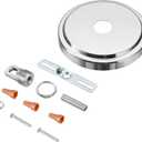 Aspen Creative 21507-31, Transitional Chandelier & Light Fixture Canopy Kit w/Collar Loop, Chrome, 5-1/8" Diameter, 1" Center Hole