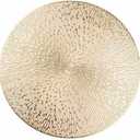 Snowkingdom Gold Placemats Round Set of 7, Gold Metallic Hollow Vinyl 15 Inch Round Placemat, Washable Wipeable Easy Clean Non Slip Stain Kitchen Dining Table Place Mats for Wedding Party Decoration