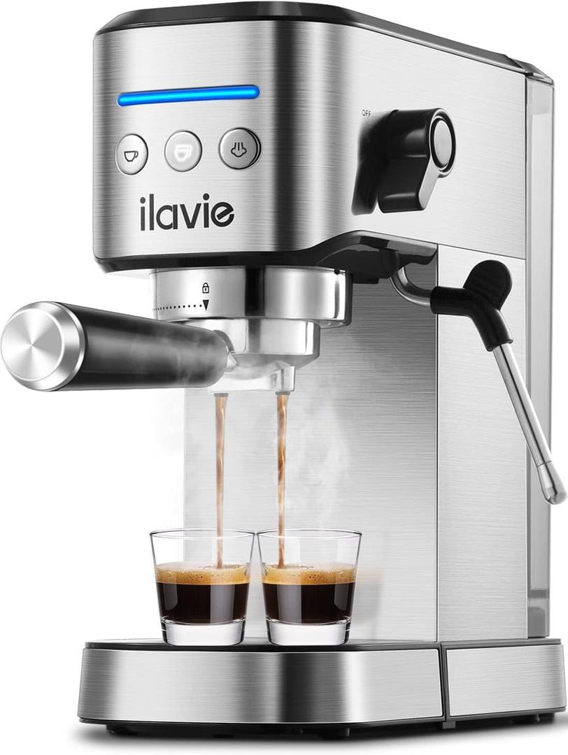 20Bar Espresso Machine, Espresso Coffee Maker With Steamer for Cappuccino, Latte, Espresso Machines for Home Use, 1000ML Removable Water Tank, Stainless Steel