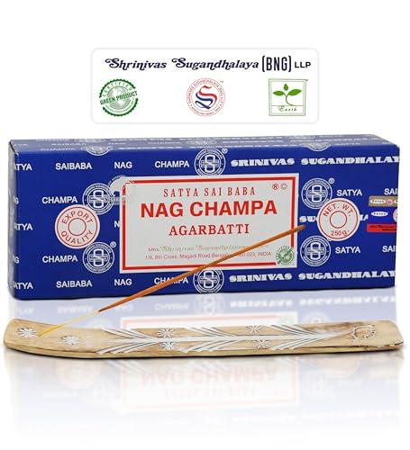Raajsee Incense Holder Bundle with Satya Nag Champa Incense Sticks 250 gm Pack, Satya Sai Baba Nagchampa Natural Insence Sticks
