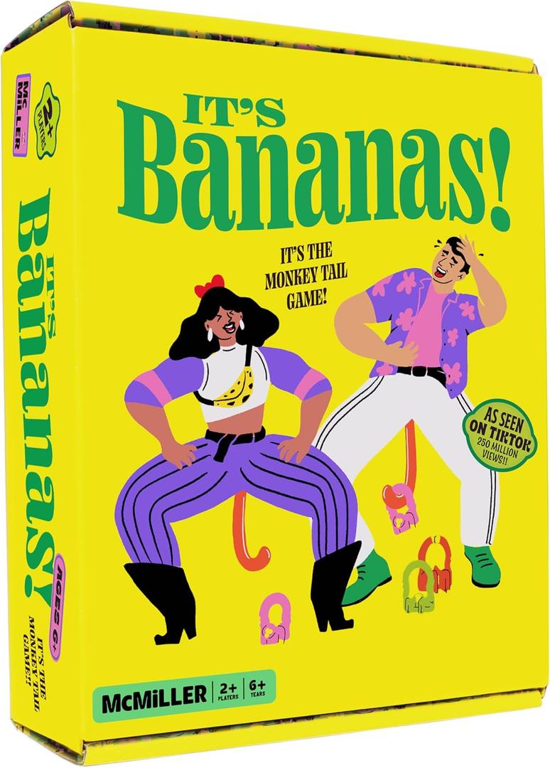 Its Bananas! The Monkey Tail Game  Funny Family & Party Game for Kids & Adults | Hilarious Gift for Birthday, Christmas, Bachelorette, Thanksgiving, White Elephant