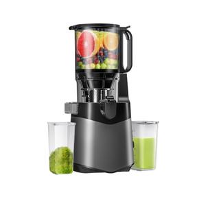 Cold Press Juicer, 5.8" Wide Feed Chute Juice Extractor Machine with 400W, High Juice Yield, Slow Masticating Juicer for Whole Vegetables & Fruits, Silver Gray