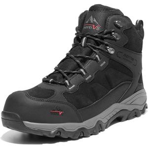 NORTIV 8 Waterproof Steel Toe Boots for Men Slip Resistant Safety Industrial Boots Paladin-Steel (11, Black)