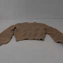 GeGekoko Womens Sexy Crew Neck Cropped Sweaters Ribbed Knit Long Sleeve Crop Tops Pullover (Medium, Khaki)