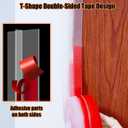 Orghtin 40Ft T-Shaped Silicone Weather Stripping Door Seal, Clear Double-Sided Adhesive Seal Strip, Door Draft Stopper for Door & Window Gaps, Windproof Soundproof