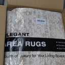 Soalmost 9x12 Area Rugs for Living Room, Non Slip Machine Washable Vintage Rugs, Low Pile Lightweight Large Rug for Bedroom, Dining Room, Home Office Beige