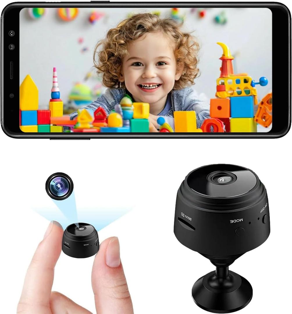 senri Mini Security Camera, 1080P HD WiFi Home Indoor Outdoor Camera for Baby/Pet/Nanny, IP Camera Remote Viewing for Security with iOS,Android Phone APP(Video Only)