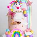 JeVenis Magical Unicorn Cake Decoration Unicorn Cake Topper Pony Rainbow Cake Topper Unicorn Party Favors Birthday Cake Decoration for Girl
