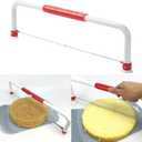 XL Adjustable Cake Layer Cutter Leveler Slicer for 6-16 Inch Large Layer Cakes, Stratification Auxiliary Leveling Baking Tool, Bread Slicer, Toast Cutter, Stainless Steel Food Saw