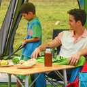 KingCamp Bamboo Folding Table, Camping Outdoor Portable Camp Table with Adjustable Height legs & Carry Bag for Outdoor RV Backyard Picnic Tailgating Beach, 47.2" X 27.6"