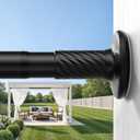 Outdoor Curtain Rod Room Divider Renter Friendly No Drilling Long Adjustable Tension for Outdoor Window Bathroom Rod Diameter 1.26 Inches 44-122 inch