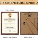 PETAFLOP Wooden Bulk 8.5x11 Picture Frame Set of 18, Rustic Brown Certificate Frames Fits 8.5 by 11 for Wall or Tabletop Display