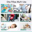 ZPECC Toddler Pillow with Pillowcase - 13x18 Organic Cotton Hypoallergenic Kids Pillow, Baby Essentials for Travel Crib Daycare Stroller (Intended for Age 2 and up) Blue Stripe