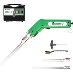 Huanyu Foam Cutter Hot Knife Styrofoam Cutter Electric Heat Knife Cutting Tool, 150W 600 Foam Cuting 4"+6" Straight Blades for EPP, EPS, XPS, EVA, EPE, KT Board, Sponge