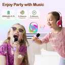 ShinePick Kids Karaoke Machine with 2 Wireless Microphones Portable Bluetooth Mini Karaoke Machine Speaker Kids Toys Christmas Birthday Gift for 3 4 5 6 7 8 9 10 11 12+Year Old Girls Boys (Purple)