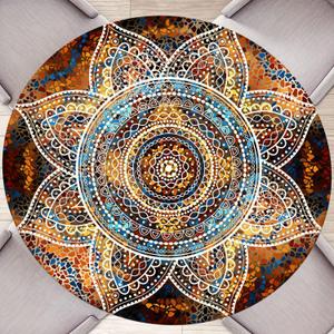 Round Fitted Elastic Tablecloth Round Outdoor Tablecloth Fitted Table Cover for Round Tables Waterproof Table Cloth for Kitchen Picnic Fits Tables up to 48'' to 52 '' Diameter (Brown)