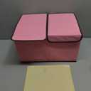 Foldable Fabric Storage Box, 16.5 x 11.8 x 9.8 inches (L x W x H), with Double-Lid & Dividers, Large Organizer for Home, Closet, Office(Pink)