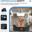 Dog Car Seat for Medium Dogs - Pet Car Seat with 2 Safety Straps & Waterproof Padding, Portable Pet Carrier for Cars, Trucks & SUVs, Comfortable Booster Bed for Pets Up to 55lbs (Black/Grey)