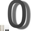 DEWEL 8 inch Floating Large House Numbers for Outside, Black Modern House Address Numbers Decor for 911 Visibility Signage with Nail Kits (House Number 0)