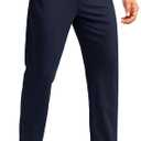 Soothfeel Men's Golf Pants with 5 Pockets Slim Fit Stretch Sweatpants Casual Travel Dress Work Pants for Men, Navy W32