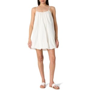 The Drop Women's Corryn Spaghetti Strap Bubble Hem Mini Dress (Medium, White) The Drop Women's Corryn Spaghetti Strap Bubble Hem Mini Dress (Medium, White)