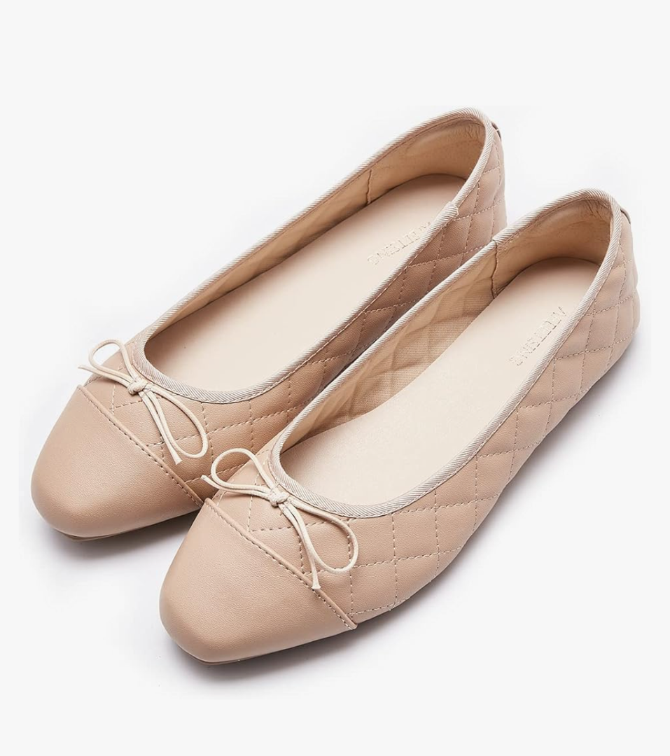 Women's Round Toe Ballet Flats Comfortable Bow Dressy Flats Shoes for Women (Size 8)