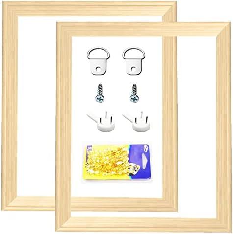 Cyauatt 2 Set 16"x20"Canvas Stretcher Bars, DIY Wood Canvas Frames Kit, Wooden Art Frames, Wood Stretching Bars for Gallery Wrap Oil Painting Posters and Canvas Arts (16"x20")
