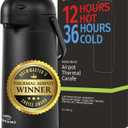 Airpot Coffee Dispenser With Pump, Black - 12 Hours Hot Water Dispenser with Pump, 36 Hours Cold - Coffee Thermal Carafe for Hot Drinks, Tea Flask for Beverages -Large Carafe w/ One-Handed Dispensing (102 Ounces)